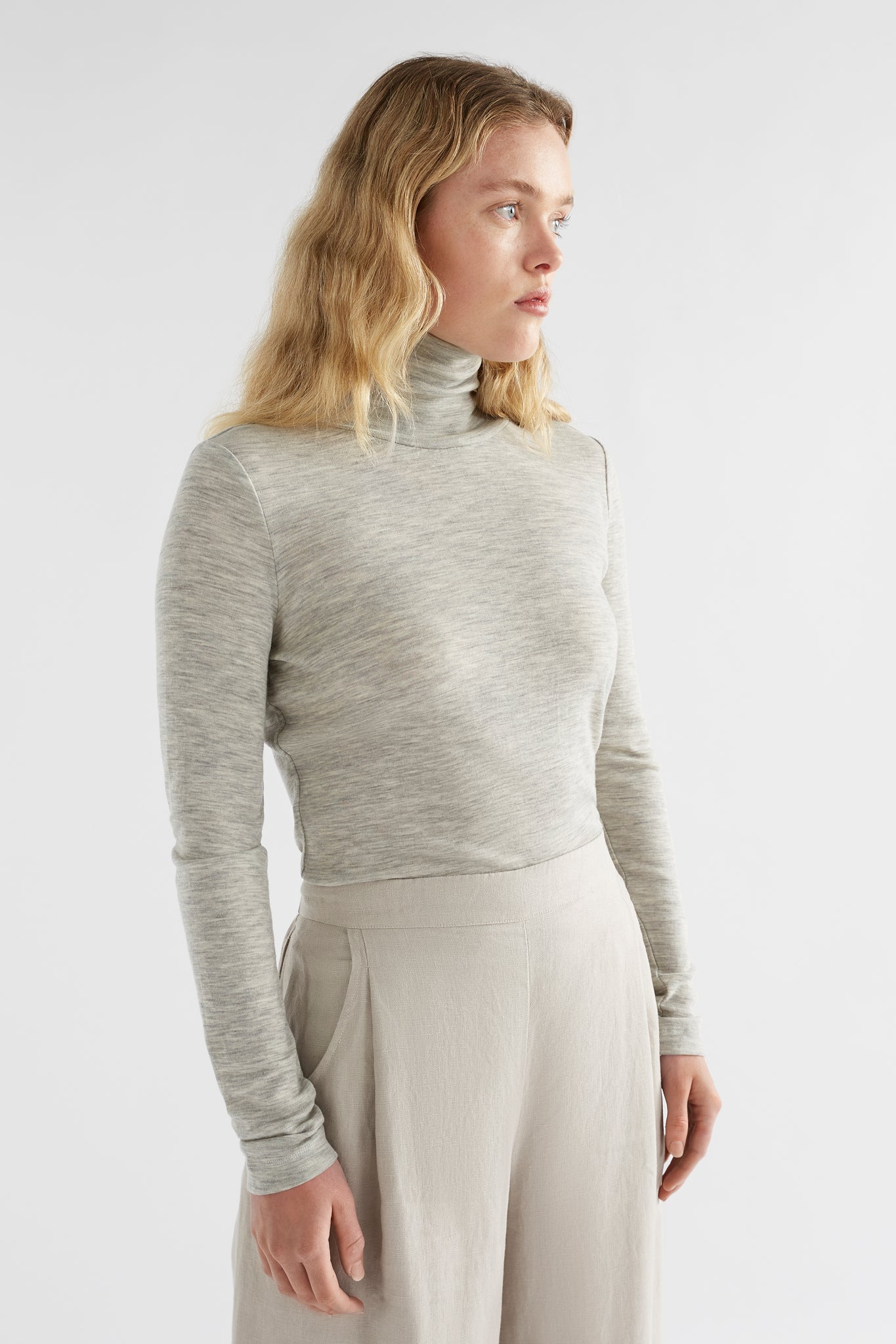 MERINO LONG SLEEVE SKIVVY | Elk The Label | GREY