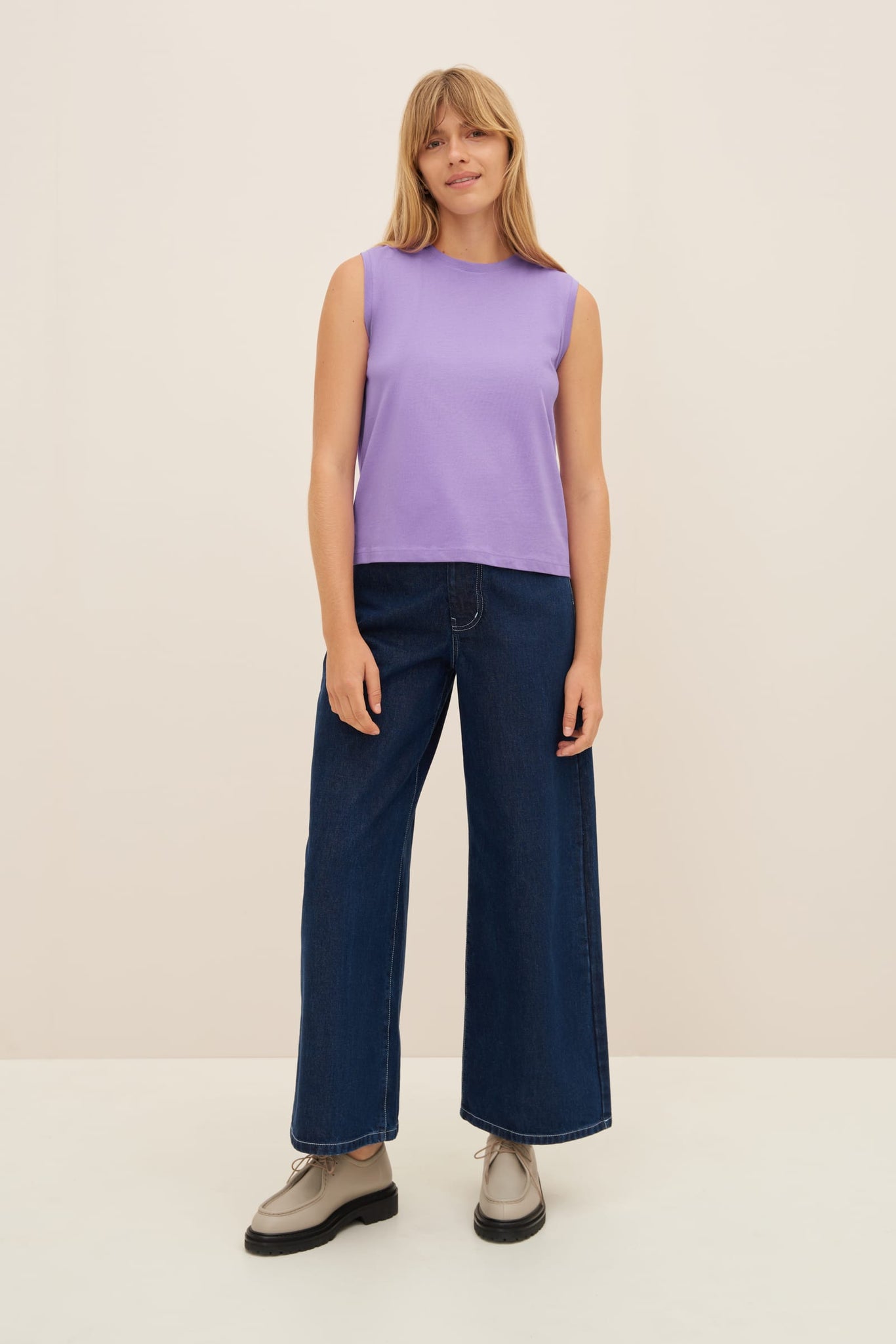 Singlet Top | Kowtow | Cool Violet