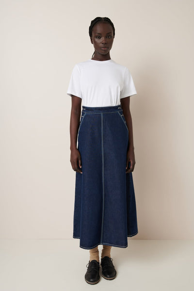 PIPER SKIRT | Kowtow  | Indigo Denim