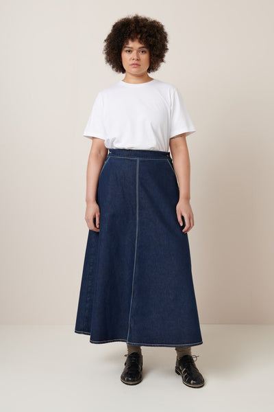 PIPER SKIRT | Kowtow  | Indigo Denim