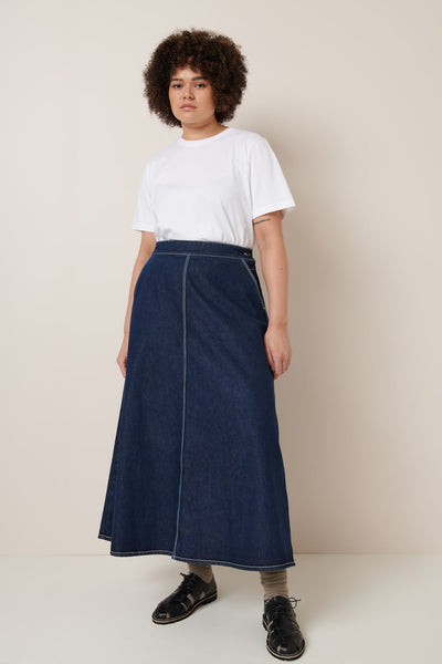 PIPER SKIRT | Kowtow  | Indigo Denim