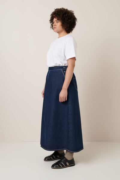 PIPER SKIRT | Kowtow  | Indigo Denim