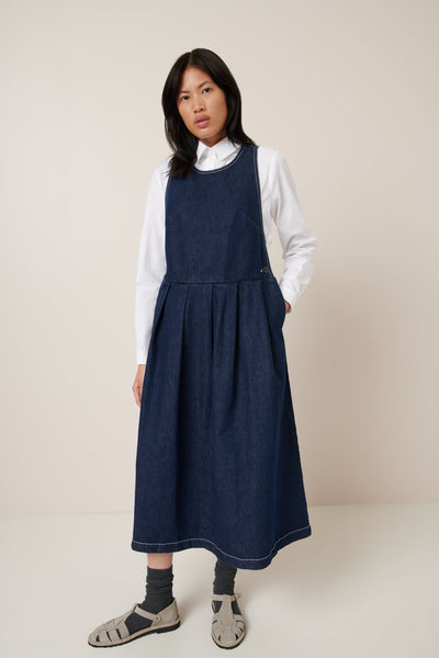 APRON DRESS | Kowtow | Indigo Denim