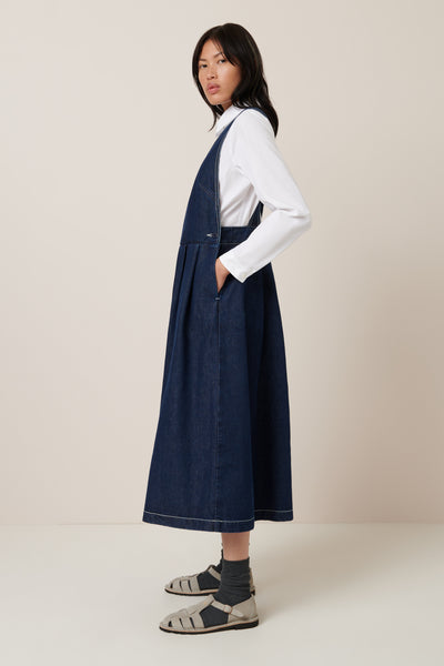 APRON DRESS | Kowtow | Indigo Denim