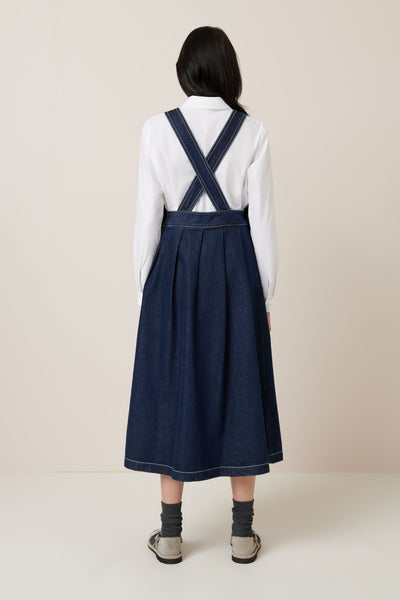 APRON DRESS | Kowtow | Indigo Denim
