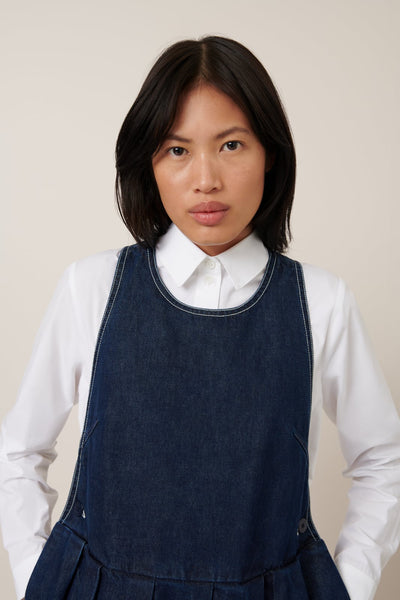 APRON DRESS | Kowtow | Indigo Denim