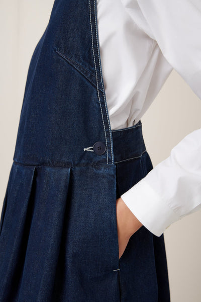 APRON DRESS | Kowtow | Indigo Denim