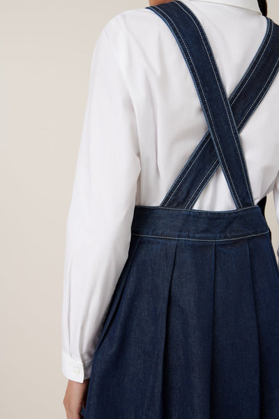 APRON DRESS | Kowtow | Indigo Denim