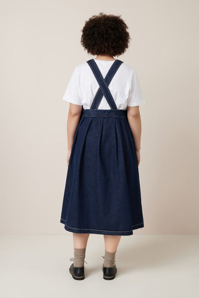 APRON DRESS | Kowtow | Indigo Denim