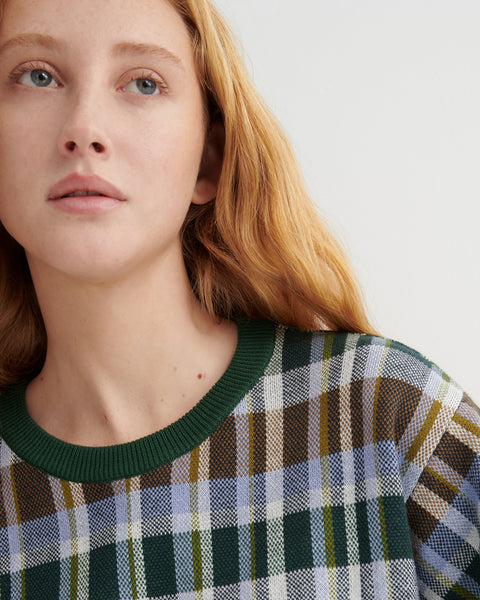 CHEQUERED TEE - FOREST | Kowtow