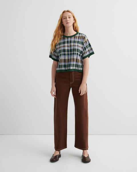 CHEQUERED TEE - FOREST | Kowtow