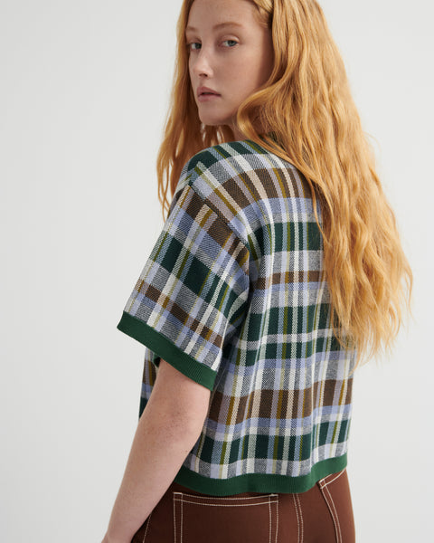 CHEQUERED TEE - FOREST | Kowtow