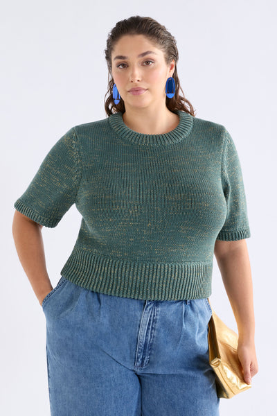 Luft Lurex Knit Top - Sage/Gold | Elk The Label