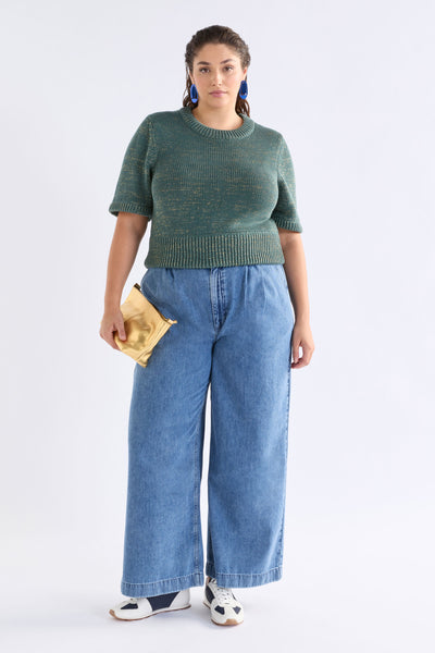 Luft Lurex Knit Top - Sage/Gold | Elk The Label