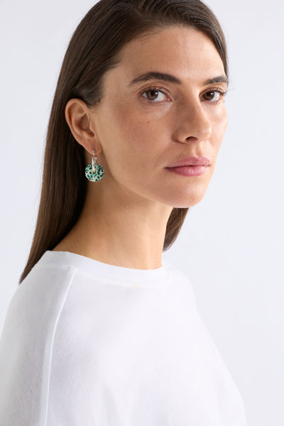 FLAKKRIN HOOP EARRING - GREEN SPECKLE | Elk The Label