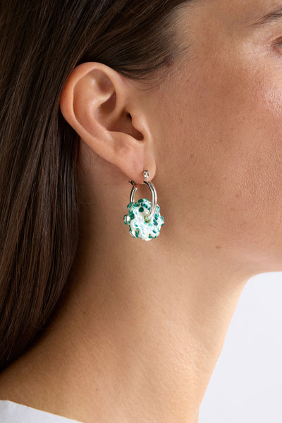 FLAKKRIN HOOP EARRING - GREEN SPECKLE | Elk The Label
