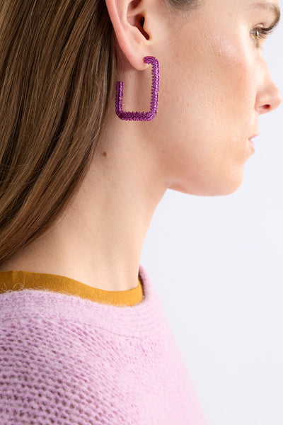 HIVA LARGE HOOP EARRING - FUCHSIA | Elk The Label