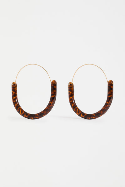 AKI HOOP EARRING - TORTOISESHELL SPECKLE | Elk The Label
