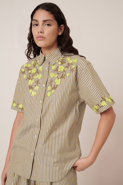 Wildflower Shirt - Treetop Stripe | Kowtow