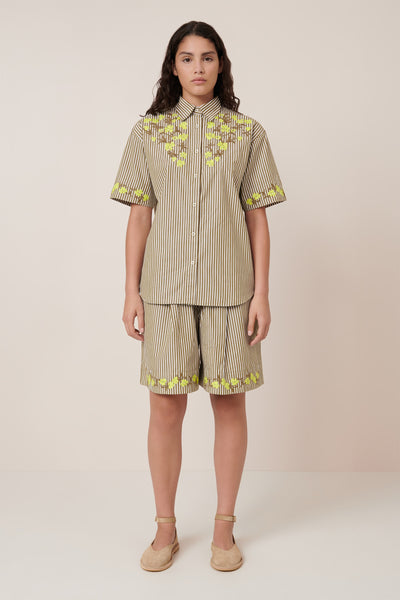 Wildflower Shirt - Treetop Stripe | Kowtow