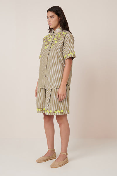 Wildflower Shirt - Treetop Stripe | Kowtow