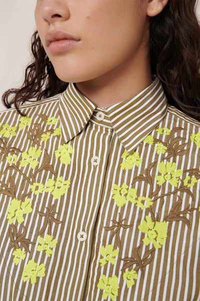 Wildflower Shirt - Treetop Stripe | Kowtow