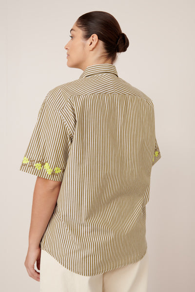 Wildflower Shirt - Treetop Stripe | Kowtow