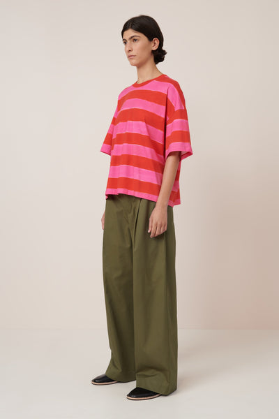 Oversized Boxy Tee - Painted Stripe | Kowtow