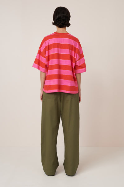 Oversized Boxy Tee - Painted Stripe | Kowtow
