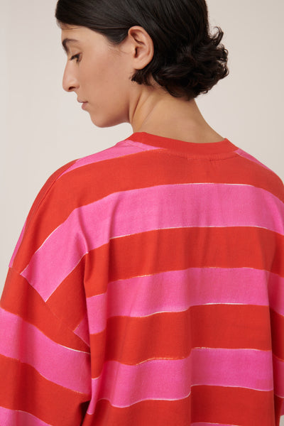 Oversized Boxy Tee - Painted Stripe | Kowtow