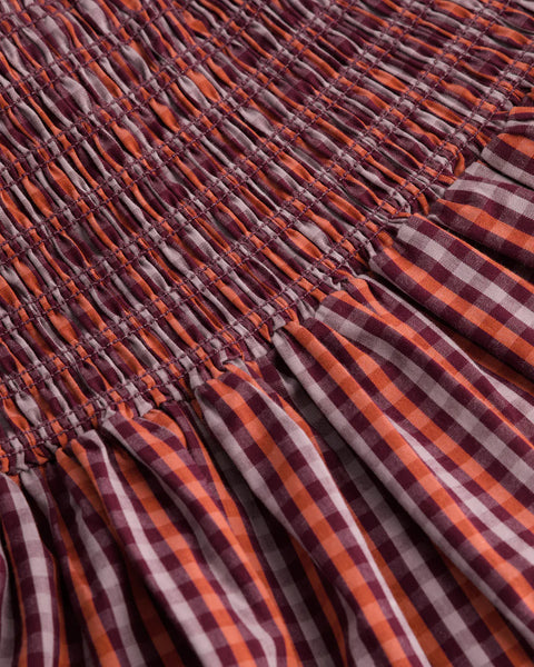 Weaver Skirt - Maroon Check | Kowtow