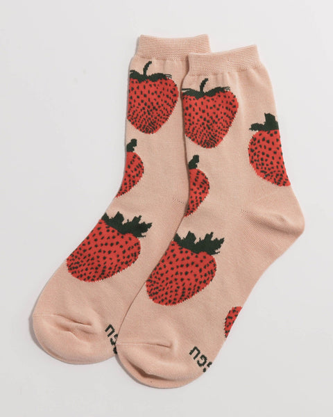 Baggu | Crew Socks | Strawberry