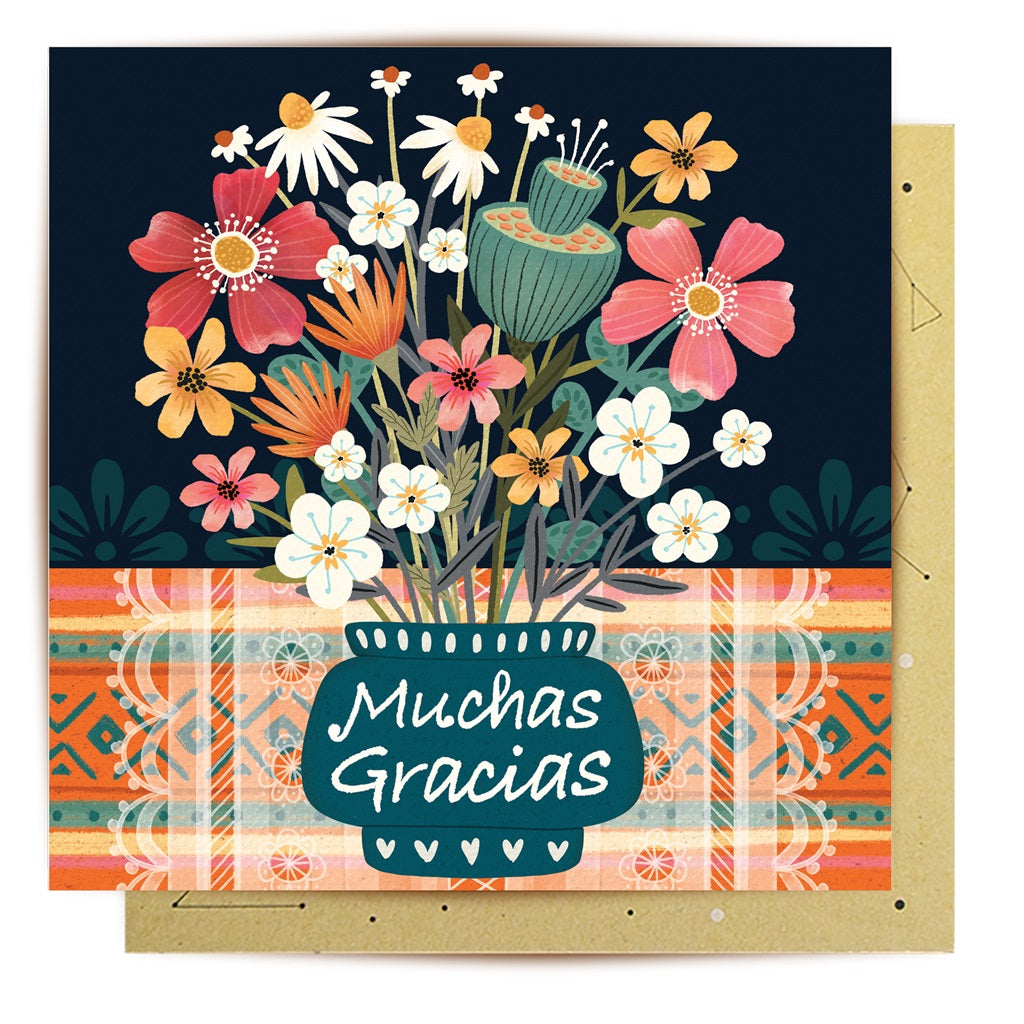 Greeting Card Muchas Gracias Bouquet | La La Land