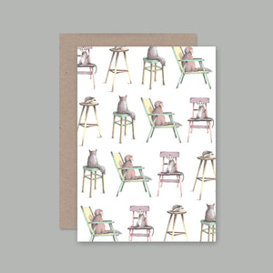 Animals On Chairs Card | AHD Paper Co.