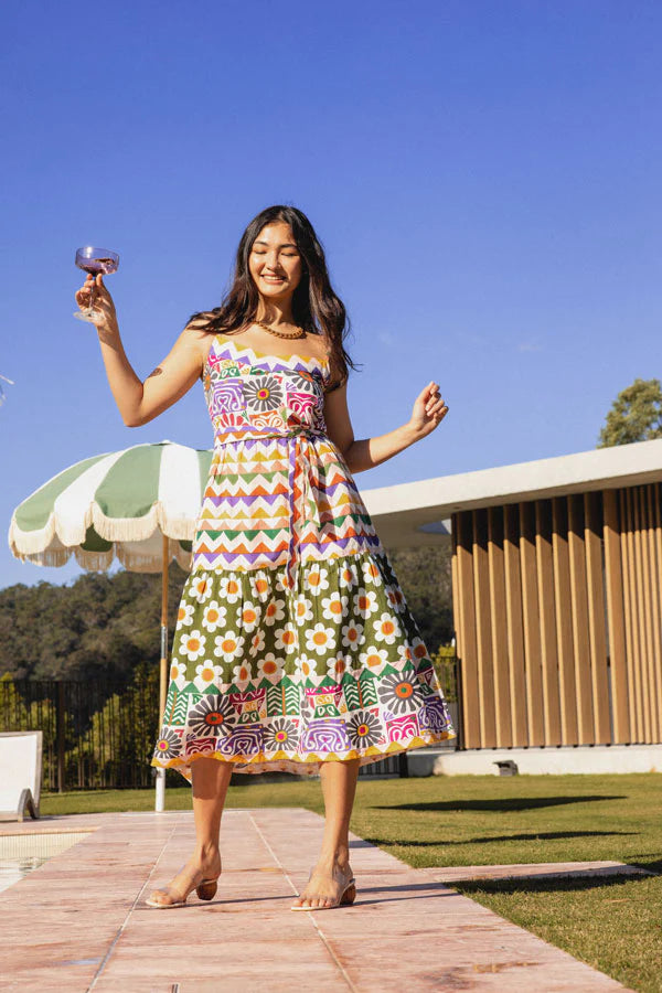 Aster Linen Dress Boom Shankar Avni FINAL SIZE 8 Run to the River