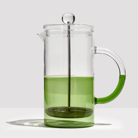 Two Tone Coffee Plunger | Clear/Green | Fazeek