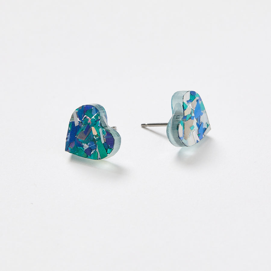 Heart Stud | Martha Jean | Aqua