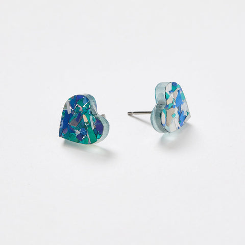 Heart Stud | Martha Jean | Aqua