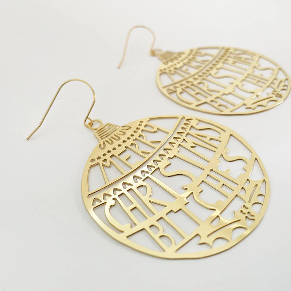 Merry Christmas Bitches Earring | Denzandco | Gold