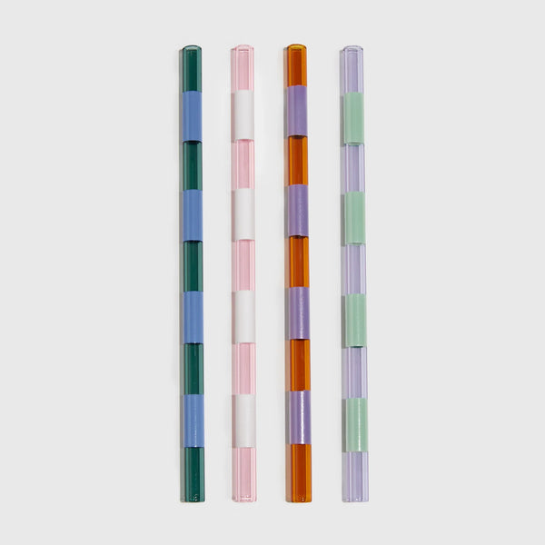 Striped Straws | 4 Pack Mixed | Fazeek