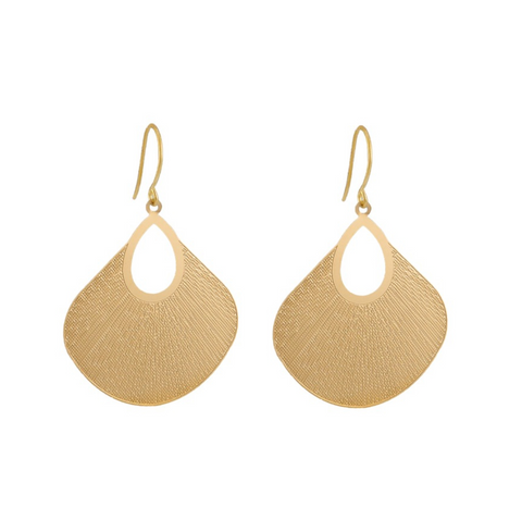 Gold Uchiwa Earring | Tiger Tree
