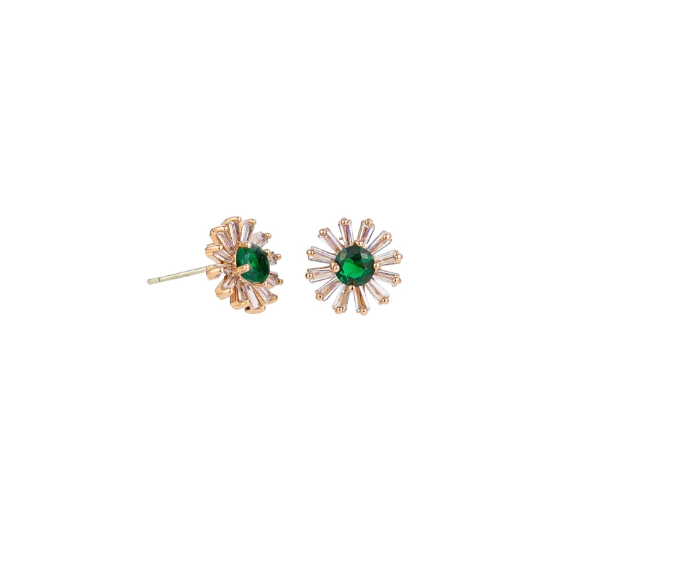 Emerald Crystal Bloom Studs | Tiger Tree