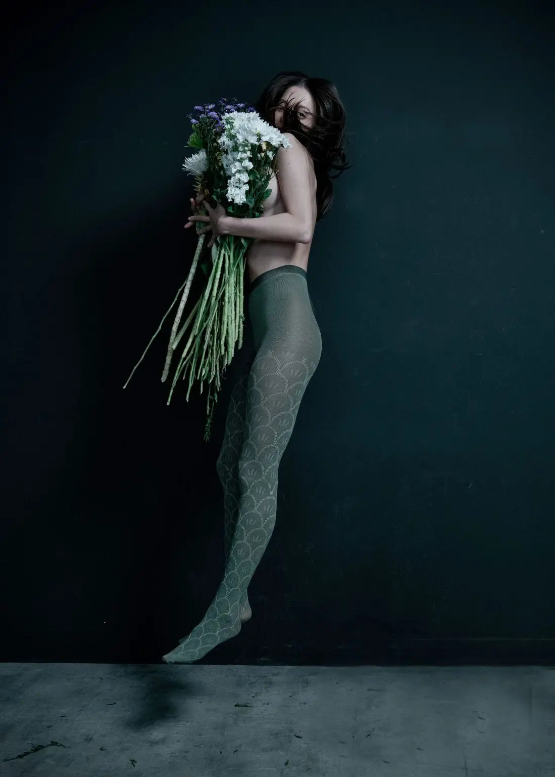 Sintra Cotton Tights - Sage | Tightology