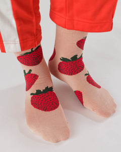 Baggu | Crew Socks | Strawberry