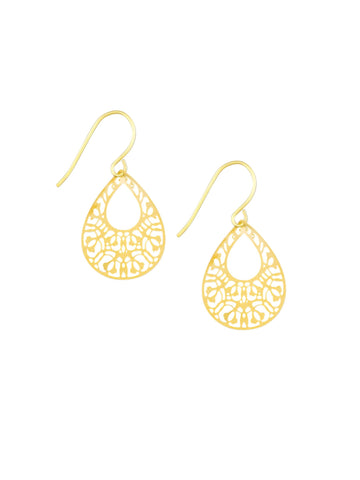 Gold Mini Filigree Teardrops Earring | Tiger Tree