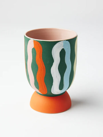 LOOPY TALL PLANTER GREEN MULTI | Jones and Co.