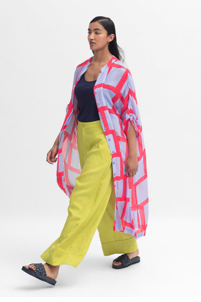 Soma Shirt Dress - Bluebell/Coral Alska Print | Elk The Label | FINAL SALE XS/S + S/M